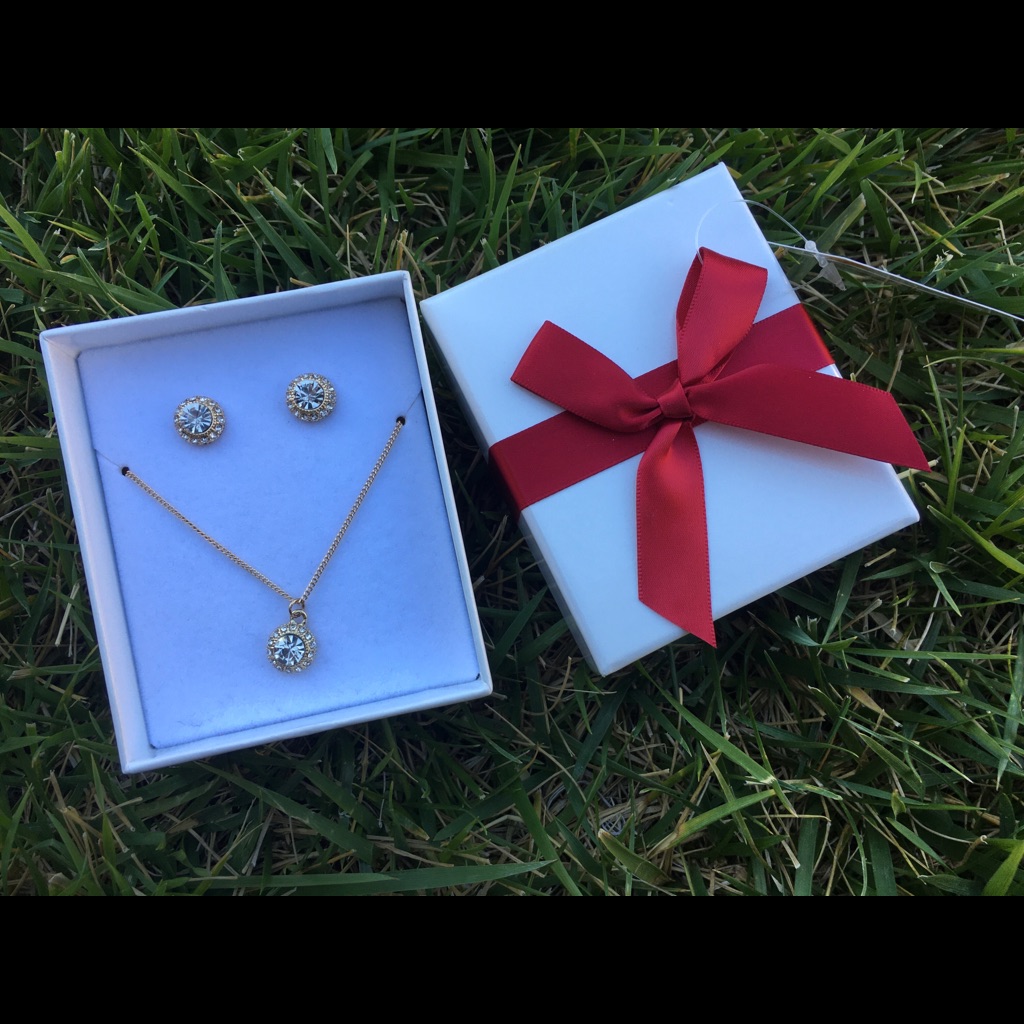 Price Drop Nwt Diamond Necklace Earring Set HM 18$